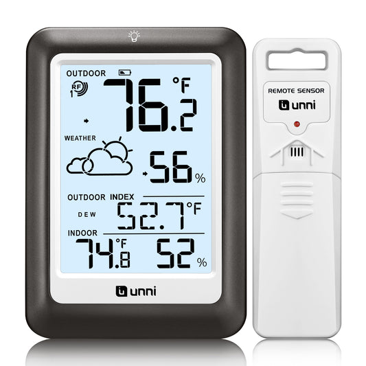 Indoor Outdoor Thermometer Hygrometer Wireless Weather Station 0581 Metal