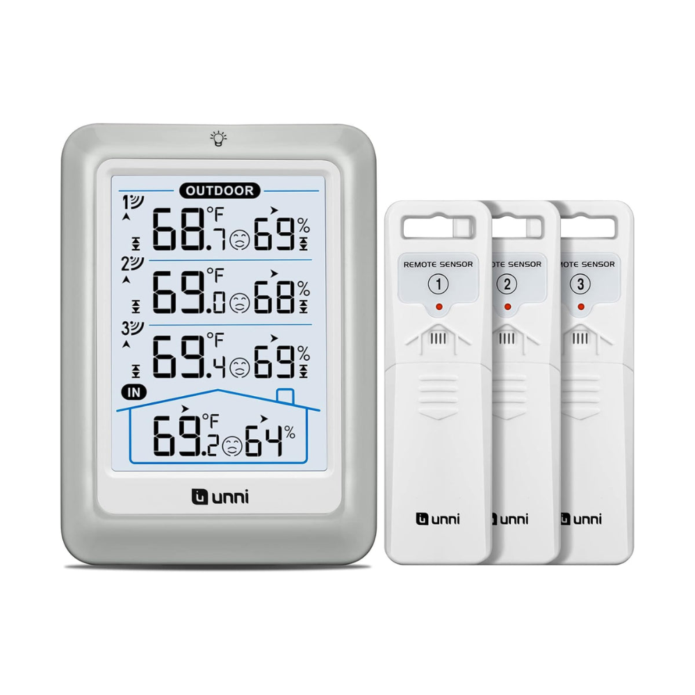 Indoor Outdoor Thermometer Wireless with 3 Sensors