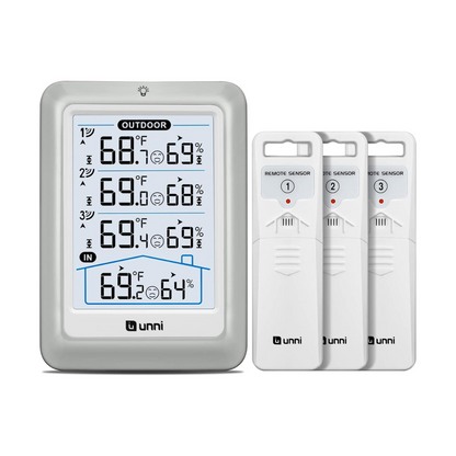 Indoor Outdoor Thermometer Wireless with 3 Sensors